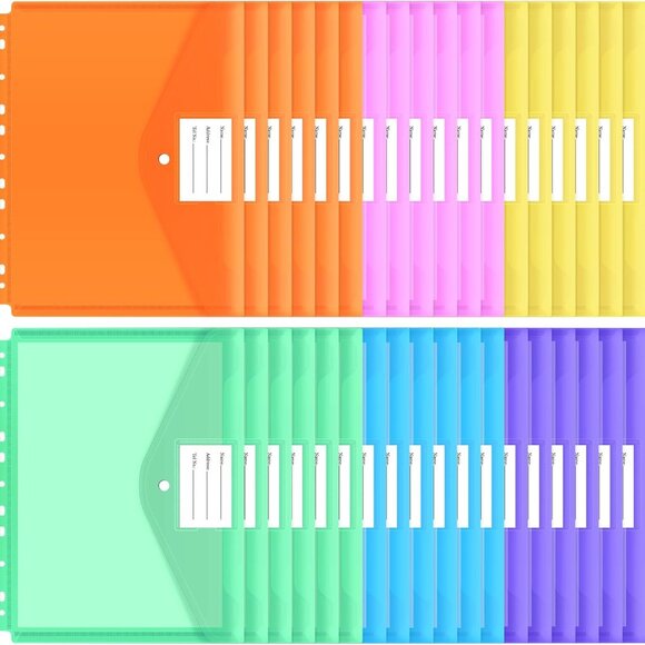 30pcs Binder Pocket, Binder Pockets for 3 Ring, Binder Folders, 11 Holes, Letter - Picture 1 of 7